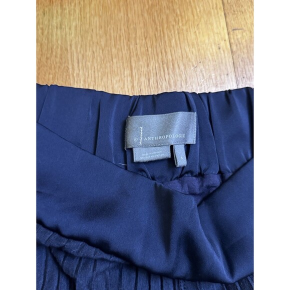 Anthropologie Women's Pleated Pull-On Palazzo Wide Leg Pants Navy Blue Size S - Picture 3 of 12